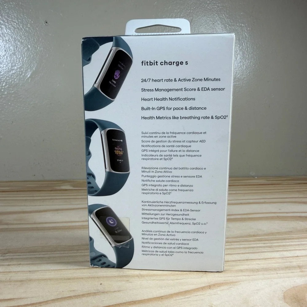 Fitbit Charge 5 Advanced Fitness Health Tracker Steel Blue Platinum FB421 Works